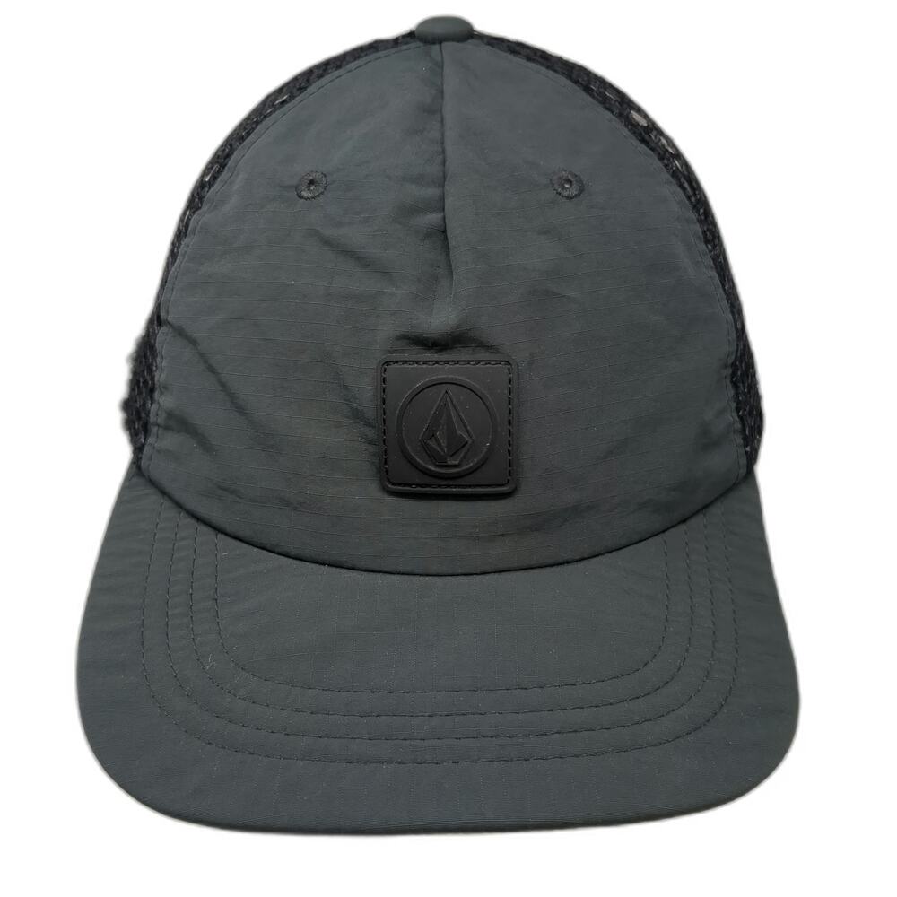 Volcom 5 Panel Gray One Size Hat Mesh Back Rubber Logo Stone Logo Slideback